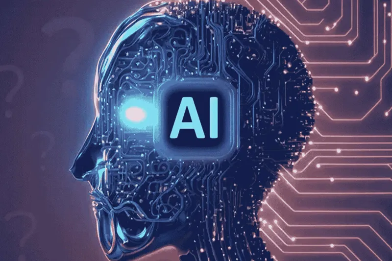 AI e testa di un essere umano